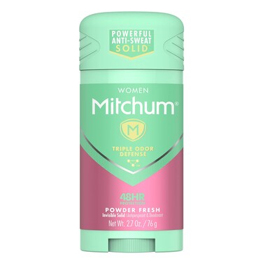 Womens Deodorant by Mitchum Solid Antiperspirant Deodorant Stick Powder Fresh 27 Oz Pack of 1