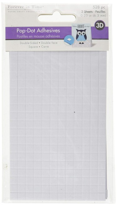 Forever in Time PD108 3D Pop Dots Square DualAdhesive Foam Mount 14Inch 528 Per Package White
