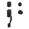 Schlage F60 V CAM 716 GEO Camelot Front Entry Handleset with Georgian Knob Deadbolt Keyed 1 Side Aged Bronze