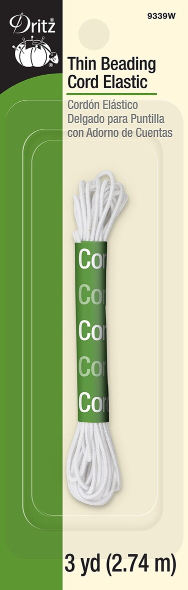 Dritz 9339W Thin Beading Cord Elastic White 3Yard