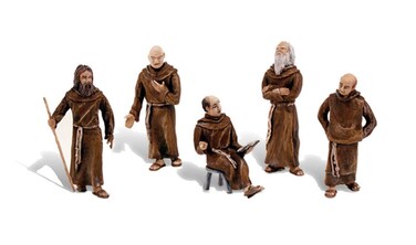 Woodland Scenics SP4453 15Inch Scene Setters Figurine FriarsMonks 5Pack