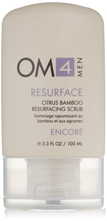 Organic Male OM4 Resurface Citrus Bamboo Resurfacing Scrub  Mens Gentle Exfoliator Renews Brightens Hydrates Skin