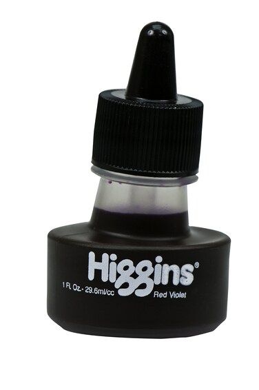 Higgins DyeBased Drawing Ink Red Violet 1 Oz Bottle 44106