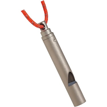 Vargo Titanium Emergency Whistle  100 Decibel Pealess Whistle Ultralight 1 oz 3 Grams  Backpacking Survival Whistle with Reflective Lanyard  Hiking Outdoors Emergency Kit T416