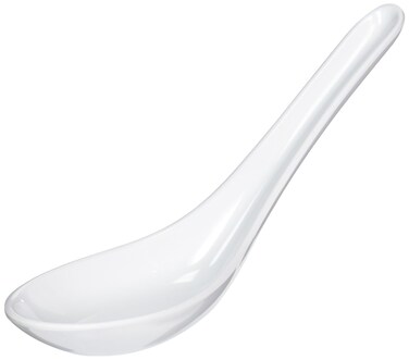 Happy Sales HSSPMWH12 Commercial Grade White Wonton Soup Spoons 12 Pack White
