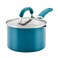 Rachael Ray Create Delicious Nonstick Induction Saucepan with Straining Lid 2 Quart Teal Shimmer