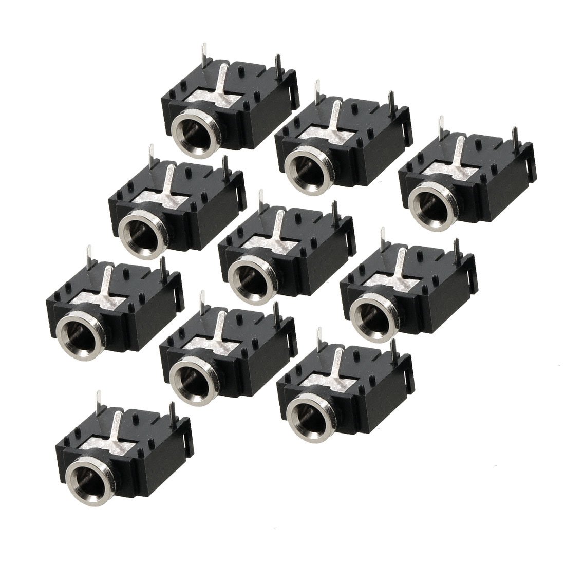 يو إكس سيل Uxcell A12062600ux0366 10 Pcs 3 Pin Pcb Mount Female Stereo Jack Socket Connector
