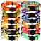 GAMUDA 12Pcs Reflective Puppy Collars Soft Nylon Whelping Collars Identification Collars Glow in The Dark Adjustable Breakaway Litter Collars with 2 Record Keeping Charts Reflective S