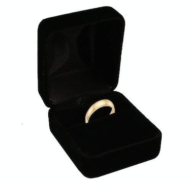 Geff House Velvet Ring Box Black