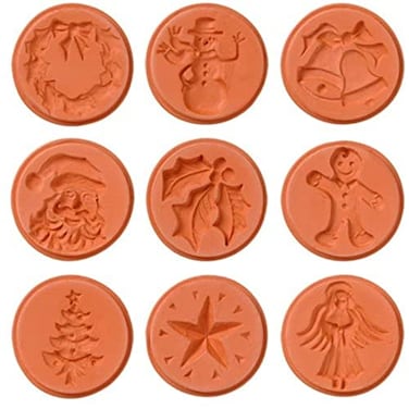 JBK Pottery Christmas Cookie Stamps  Full Set of 9 Designs