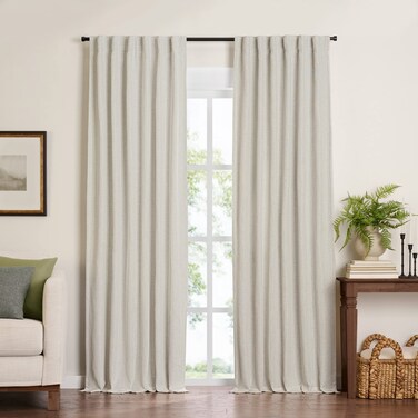 Elrene Home Fashions Harrow Solid Texture Blackout Single Window Curtain Panel 52x95 Natural