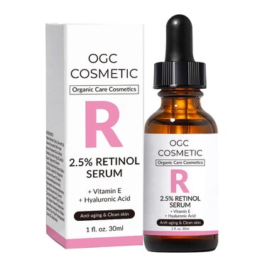 OGC Cosmetics  Retinol Serum with Hydrating Hyaluronic Acid for Wrinkles and Dark Spots Renew and Reset Nighttime Facial Serum Clean DermatologistTested Skin care