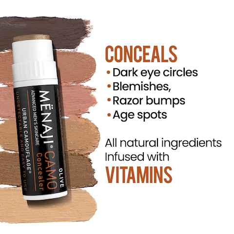 MNAJI URBAN CAMOUFLAGE Concealer Stick for Men  Skin Foundation Concealer for Dark Circles Acne Under Eye  Corrector  Mens Cosmetics  Undetectable Full Coverage  Mens Makeup  Bronze 035oz