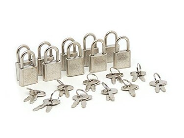 SourceOne Mini Padlocks Silverish Pack of 30