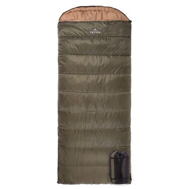 TETON Sports Celsius XL 0F Sleeping Bag Great for Family Camping Free Compression Sack  Green 90Inchx 36Inch Right Zip