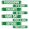 Beistle Football Street Signs Cutouts 4 by 24Inch GreenWhite 54674