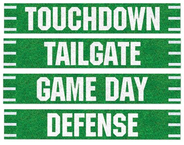 Beistle Football Street Signs Cutouts 4 by 24Inch GreenWhite 54674