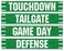 Beistle Football Street Signs Cutouts 4 by 24Inch GreenWhite 54674