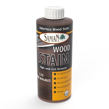 SamaN Interior Water Based Wood Stain  Natural Stain for Furniture Moldings Wood Paneling Cabinets Dark Walnut TEW12012 12 oz