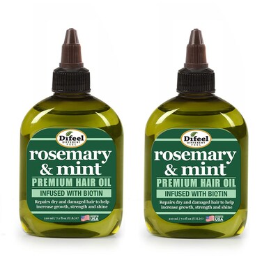 Difeel Rosemary and Mint Premium Hair Oil with Biotin 71 oz PACK OF 2  Made with Natural Mint  Rosemary Oil for Hair Growth