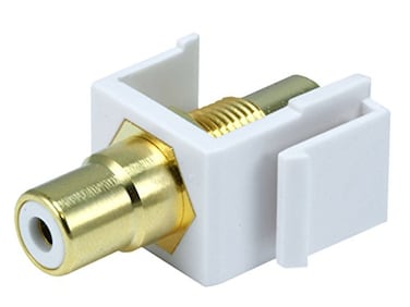 Monoprice 106550 Keystone Jack Modular RCA with White Center White
