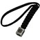 Spyderco Black Lanyard with Silver Square Bead  Handcrafted BoxWeave Pattern Pewter Bead with Iconic Logo  Model BEAD1LY