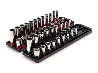 TEKTON 38 Inch Drive 12Point Socket Set with Rails 42Piece 51634 in 819 mm  SHD91219