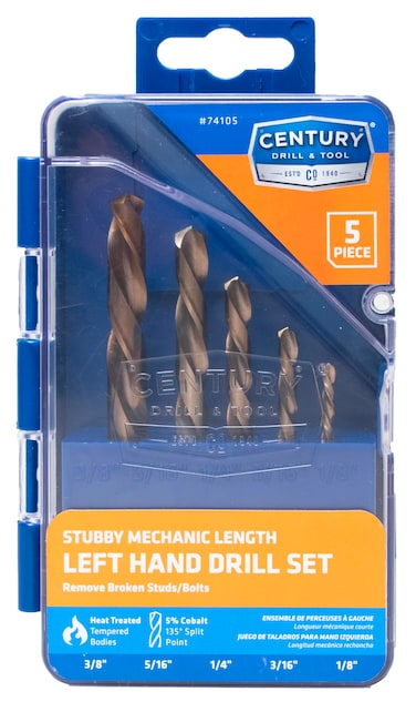Century Drill  Tool 74105 Left Hand DrillSplint Point Tips Precise Drilling
