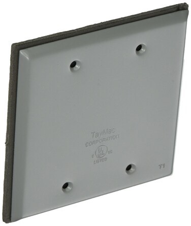 TayMac BC200S Weatherproof Metallic Device Cover Blank Two Gang Gray