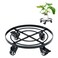 IDZO Round Heavy Duty Plant Caddy with Wheels Cast Iron Plant Dolly Plant Stand with Wheels Load Capacity 180 Lbs Repositioning Heavy Pots Hauling Heavy Household Items 12 Inch  Black