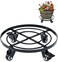 IDZO Round Heavy Duty Plant Caddy with Wheels Cast Iron Plant Dolly Plant Stand with Wheels Load Capacity 180 Lbs Repositioning Heavy Pots Hauling Heavy Household Items 12 Inch  Black
