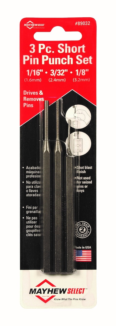 Mayhew Select 89032 Short Pin Punch Set 3Piece