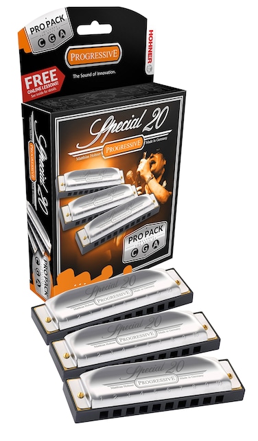 Hohner Special 20 Harmonica 3 piece Pro Pack keys of GCA