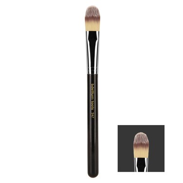 Bdellium Tools Professional Makeup Brush  Maestro Series 947 Small Foundation  With Soft Synthetic Fibers For Creating a Smooth Even Finish Black 1pc