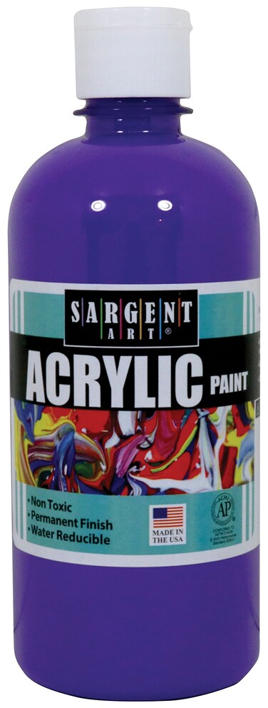 Sargent Art 16 Ounce Violet Acrylic Paint NonFading Rich Vivid Pigments Brilliant Matte Finish Fast Dry Formula NonToxic