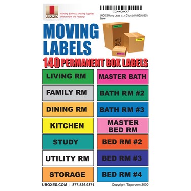 UBOXES Moving Labels Identify Moving Box Contents with 140 Labels 45 x 1 Each MOVINGLABS01