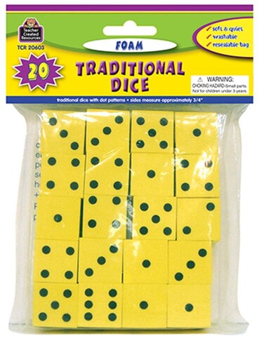 Teacher Created Resources Traditional Foam Dice Grades K4 20Pack