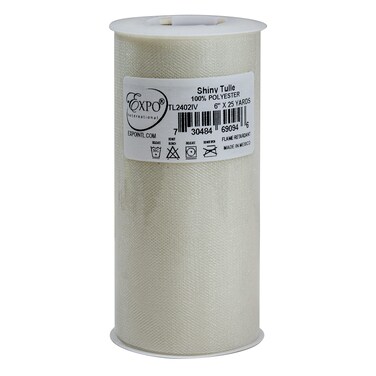 Expo Shiny Tulle Spool of 25Yard Ivory