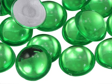 7mm Green Peridot PD2 Flat Back Acrylic Round Cabochon Pro Grade  100 Pieces