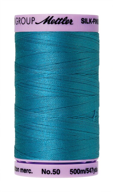 Mettler SilkFinish Solid Cotton Thread 547 yd500m Caribbean Blue
