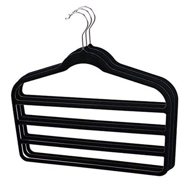 Home Basics Pant Closet Pack of 3 Black Trouser Hanger