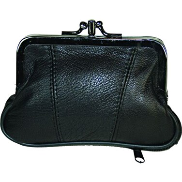 Leather Change Purse Black Y062