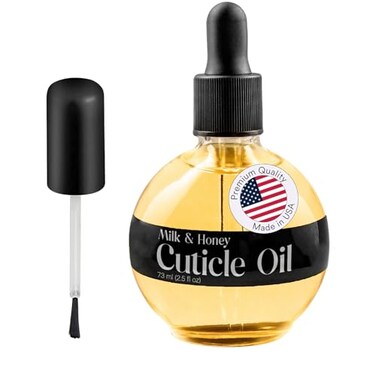 C CARE Cuticle Oil For Nails  Milk and Honey Nail Oil  Repairs Moisturizes and Strengthens Nails and Cuticles Overnight  Dropper  Brush included  Large 25 oz bottle