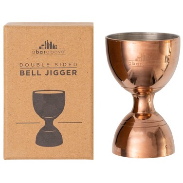 A Bar Above Premium Bell Jigger with 10 Measurements Inside  Professional  HeavyDuty 304 Stainless Steel Cocktail Double Jigger for Bartending 1 Pack Antique Copper