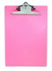 Saunders Pink Plastic Clipboard with Low Profile Clip