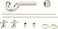 Westbrass Traditional Pedestal Lavatory Kit with Cross Handles Polished Nickel D1838L05