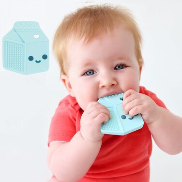 Nuby All Silicone Milk Carton Teether  3 Months