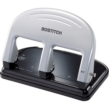 Bostitch Office PaperPro inPRESS 40 Reduced Effort 3Hole Punch 40 Sheets Silver 2240