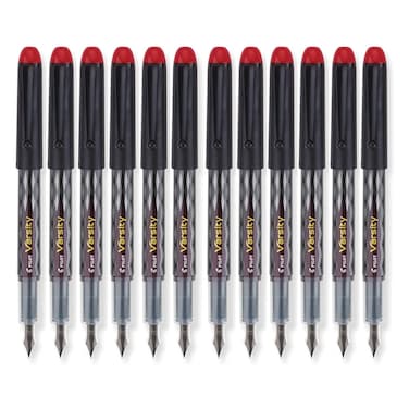 Pilot Varsity Disposable Fountain Pens Red Ink Dozen Box