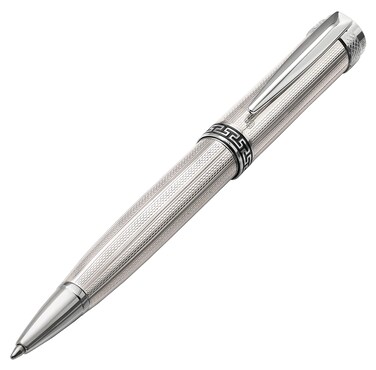 Xezo Incognito Twist Action Ballpoint Pen Medium Point Solid 925 Sterling Silver with Pure Platinum Plated Parts Handcrafted Limited Edition Serialized